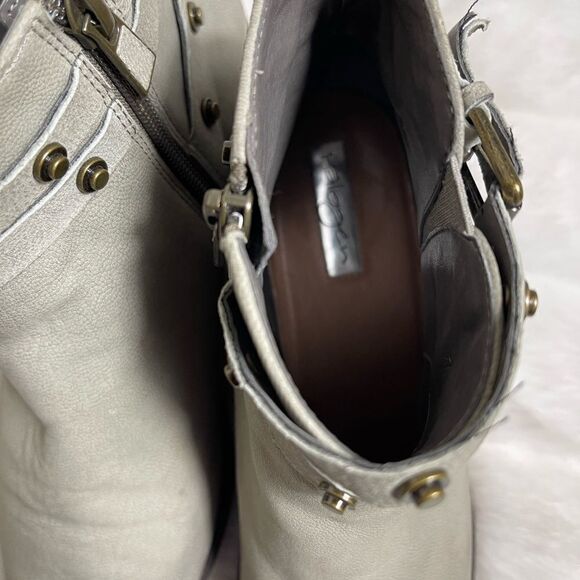 Halogen leather gray ankle boots with side zipper antique tone studs siz… - Picture 11 of 12